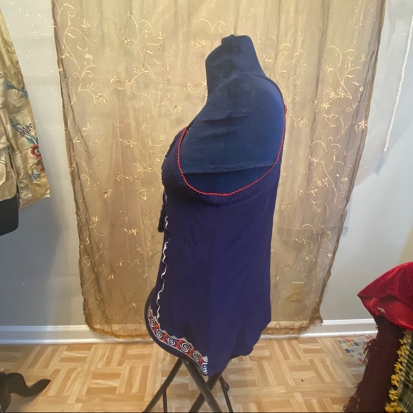 Jade S Small Embroidered Cotton Boho Tank Top - Picture 6 of 10